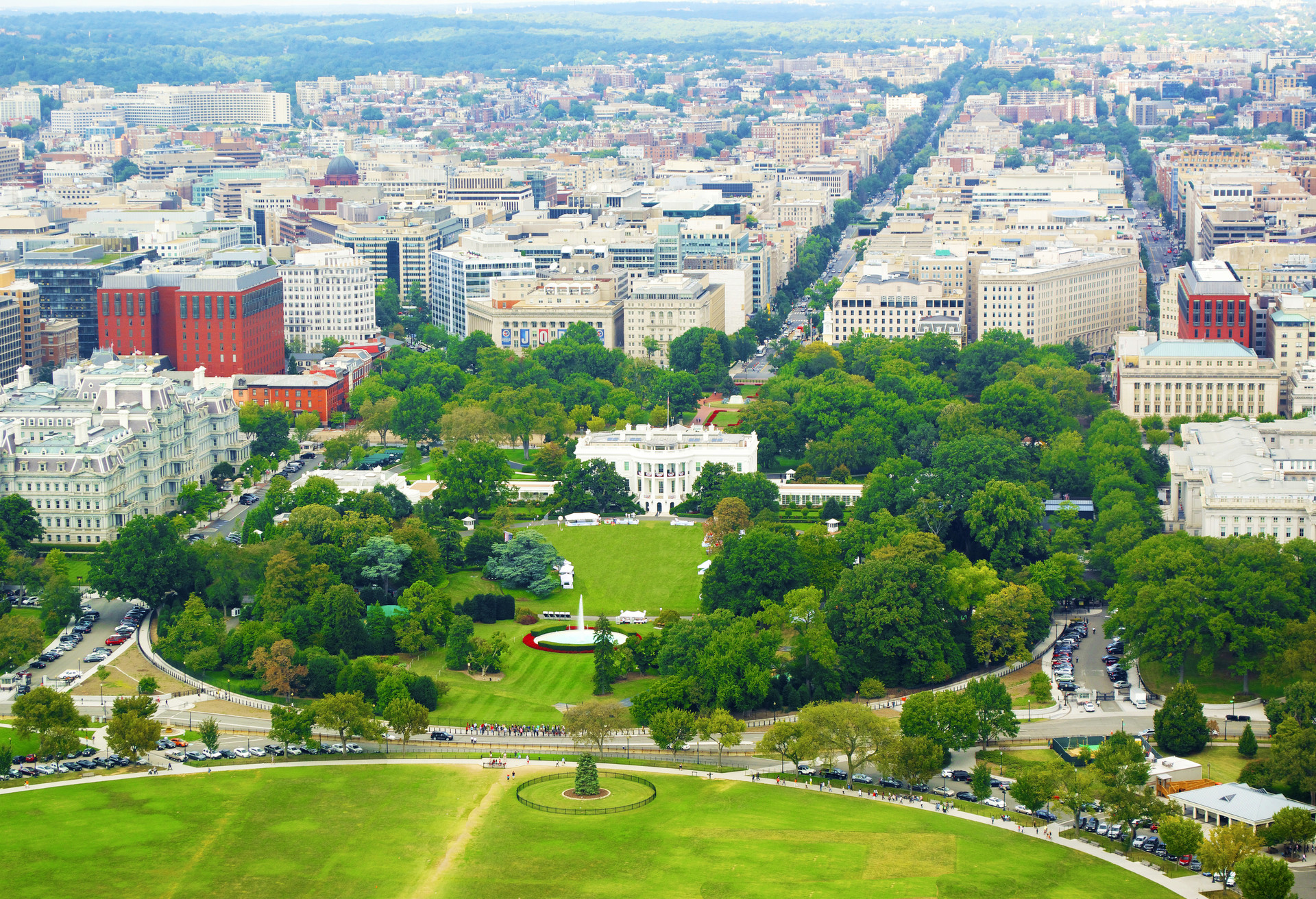 Het Witte Huis in Washington, DC: de President van de Verenigde Staten woont en werkt in een neoclassicistische omgeving